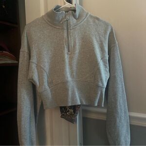 Gray Women's Half-Zip Top